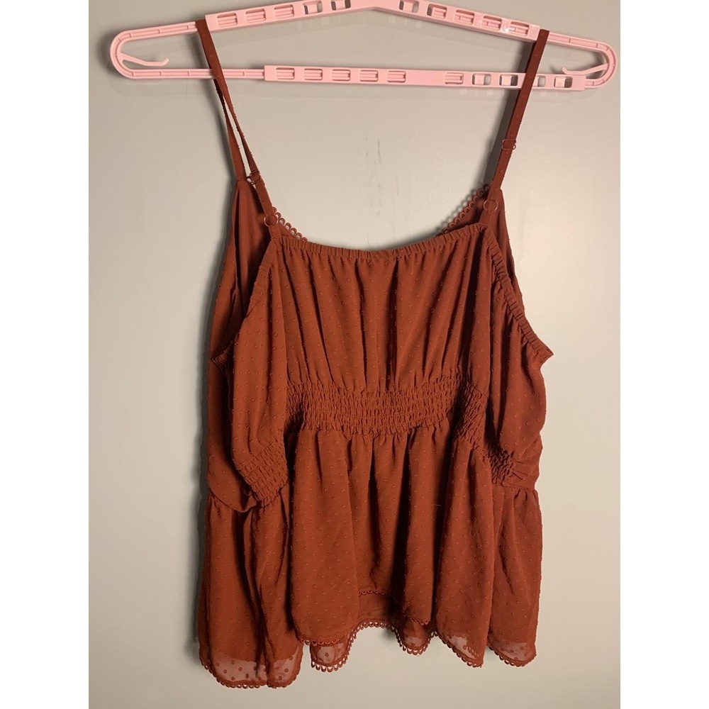 NWT Torrid Peplum Clip Dot Shirred Bust Lace Trim Top 4X - Picture 9 of 13